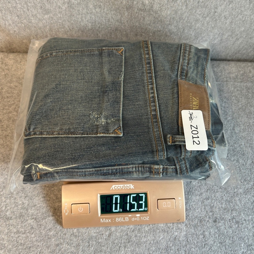 Zara Skinny Jeans Blue Distressed Raw Hem Casual Normcore Everyday Womens US 4 - Picture 12 of 12